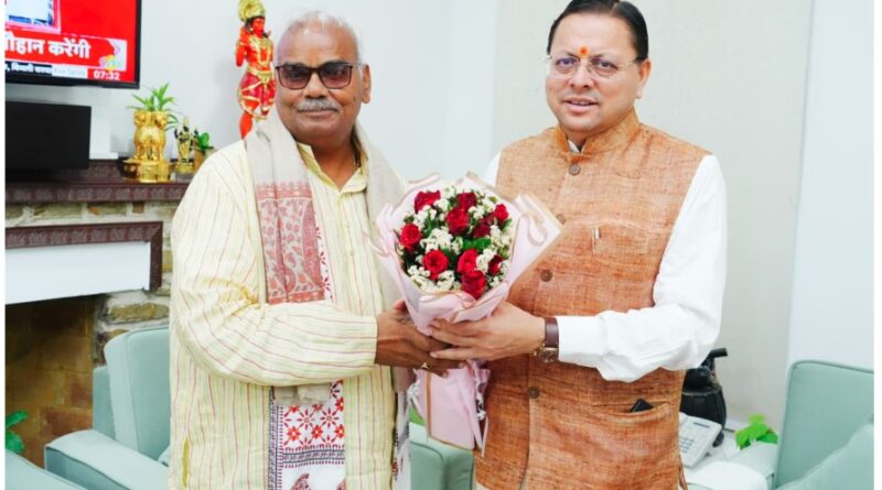 मुख्यमंत्री धामी से राजस्थान सरकार के कैबिनेट मंत्री मदन दिलावर ने की शिष्टाचार भेंट