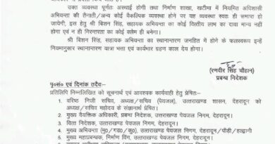 उत्तराखंड पेयजल निगम को मिला प्रभारी अधिशासी अभियंता, यहाँ मिली नियुक्ति