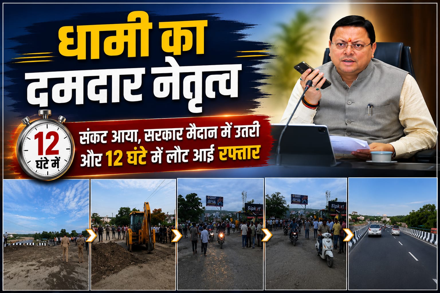 जब संकट आया, धामी सबसे आगे खड़े मिले